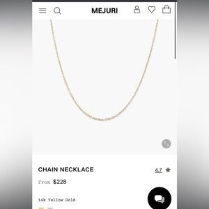 Mejuri Delicate Gold Chain Necklace 14k 16-18” adjustable